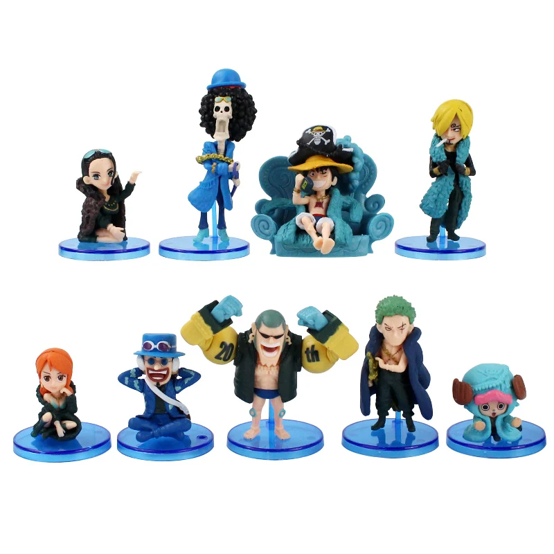 9 шт./компл. 20-я годовщина Luffy Zoro Sanji Nami Robin Chopper Usopp Brook Franky Фигурки игрушки из ПВХ