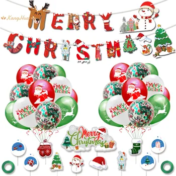 

1 Set Merry Christmas Latex Balloon Santa Clause Snowman Tree New Year Christmas Balloons Party Supplies Decoration Home Xmas