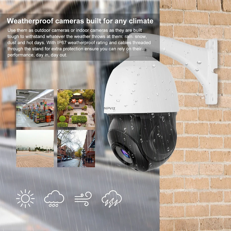 Купольная камера Anpviz 1080P POE PTZ IP ONVIF 30 кратный зум водонепроницаемая скоростная 2 МП