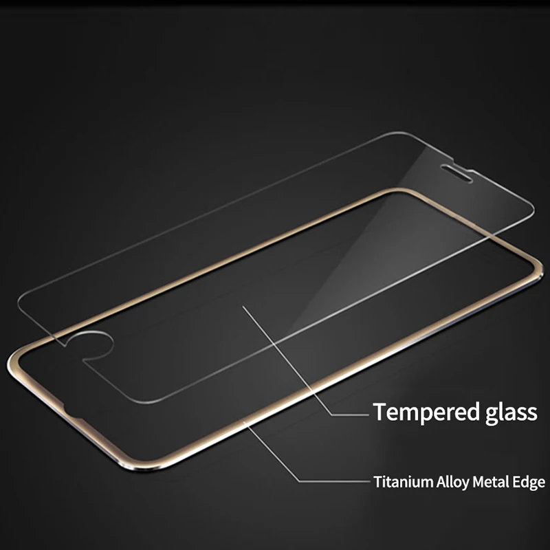Suntaiho полное покрытие экрана протектор для iPhone 7 7Plus 3D изогнутые края сплав металлическая рамка закаленное стекло для iPhone 7 8 6s 6 Plus