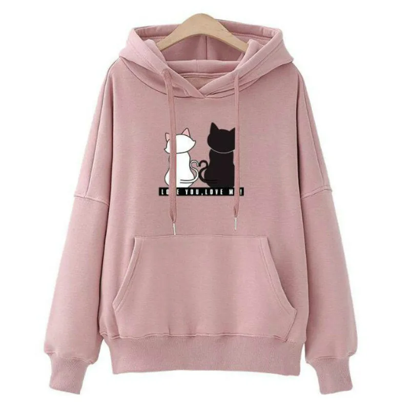 Женские толстовки с капюшоном пуловеры Осень-зима 2020 однотонные стиль Харадзюку