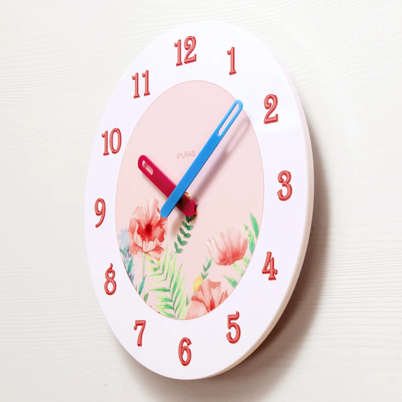 Розовые PeonyHome тихие часы для гостиной, спальни, современные украшения, Подвесные часы, деревянные кварцевые часы, круглые часы