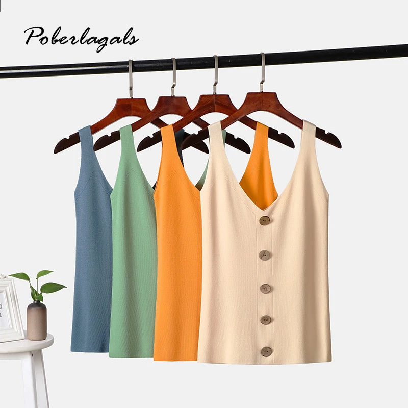 Корейский Летний Повседневный трикотажный Шелковый топ на бретелях для женщин