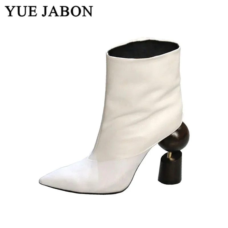 

2019 New Retro Leather Ankle Boots Woman Pointed Toe Microfiber Mixed Color High Heel Boots Women Cowboy Boots Femme girls boots