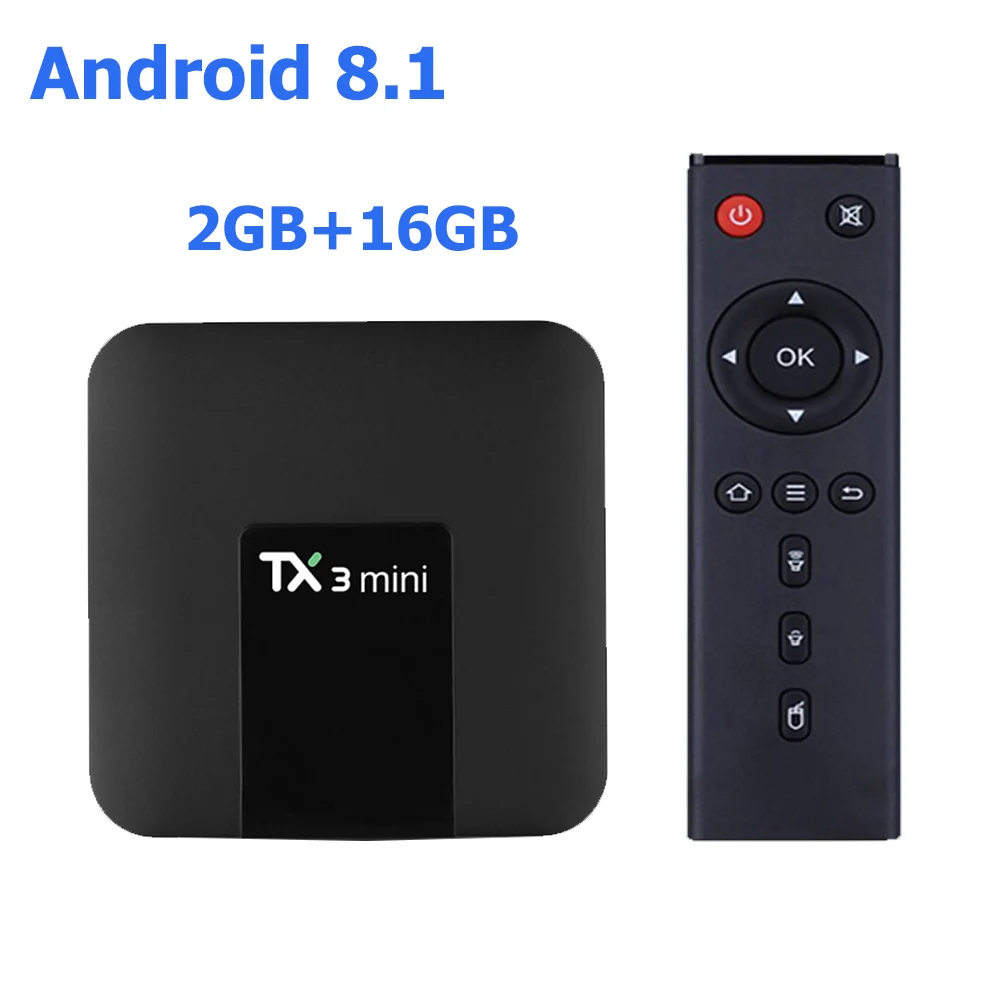 TX3 Мини Смарт ТВ приставка S905W четырехъядерный 2,4 ГГц WiFi Android 8,1 поддержка 4K Netflix YouTube медиаплеер TX3mini телеприставка - Цвет: 2G 16G TV BOX
