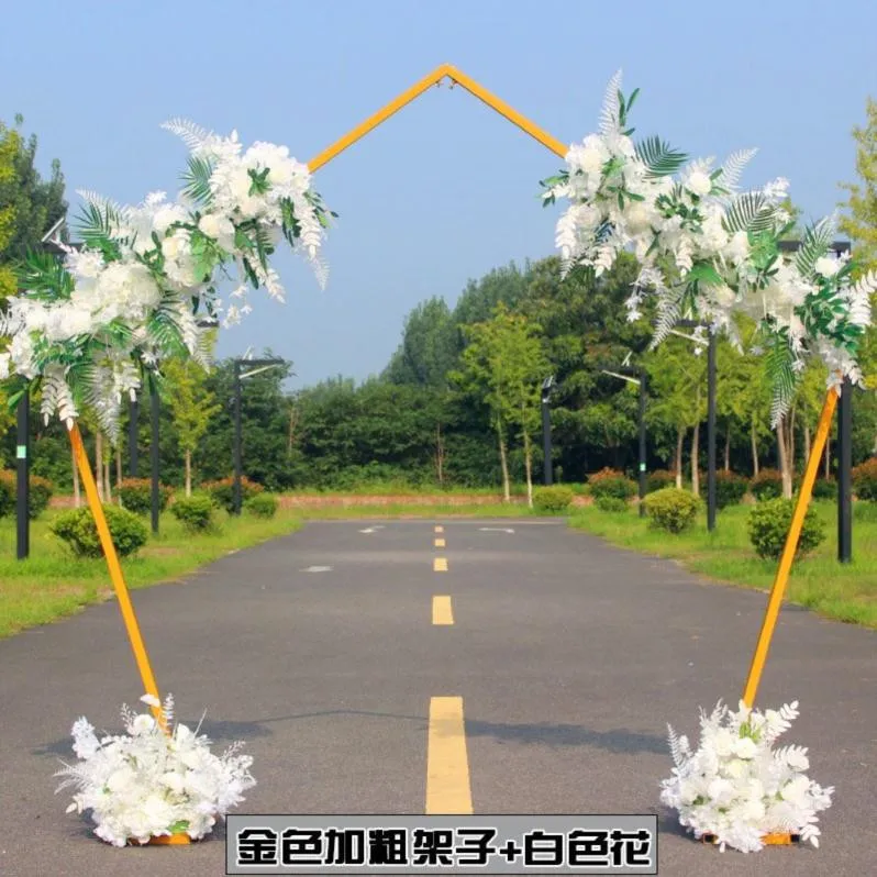 Background Wedding Props Iron Art pentagonal Frame Outdoor Flower Arrangement Shape Diamond Arches | Дом и сад