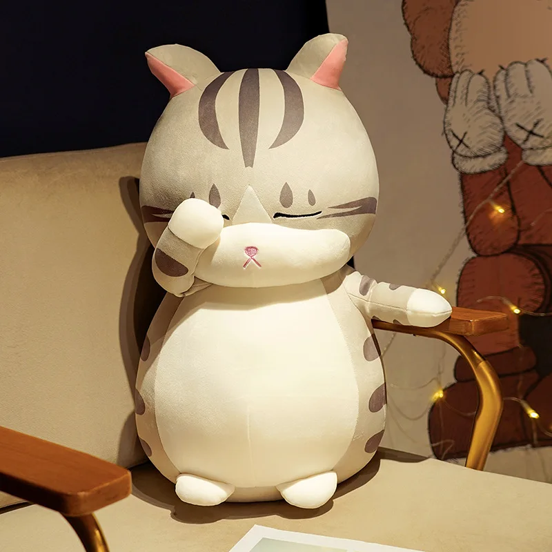 thumbnail image 1 of Muñecos de peluche de gato Kawaii para niños, almohada suave de peluche para dormir, regalo de cumpleaños y Navidad, decoración para habitación de fiesta, 1 of 5