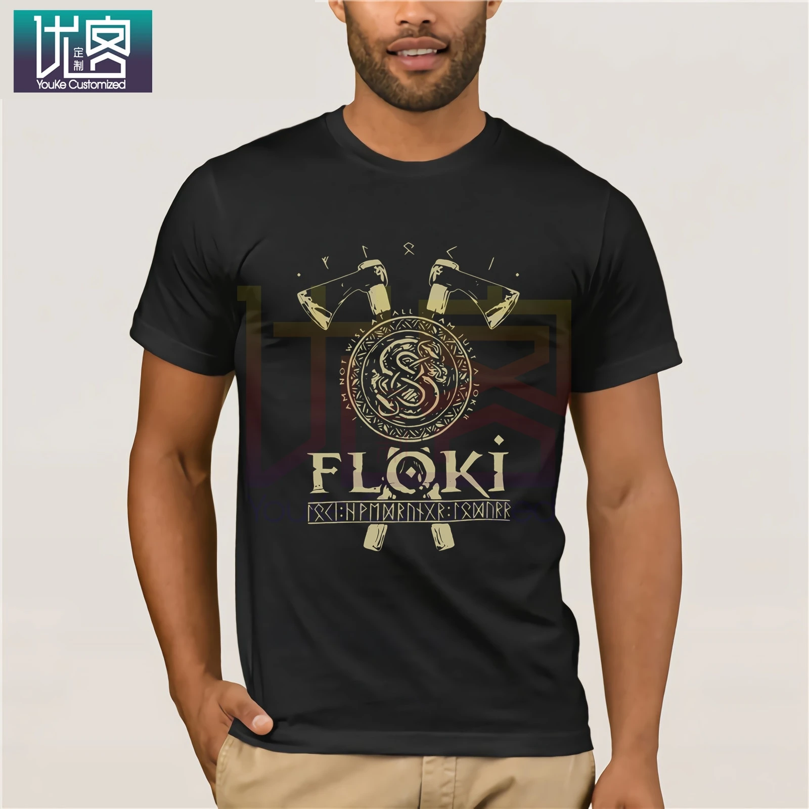 Викинги футболка с надписью Floki Для мужчин и ТВ футболки больших размеров XXXL