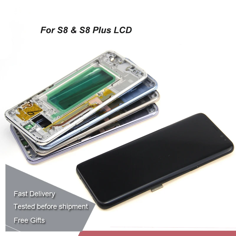 Для SAMSUNG Galaxy S8 Plus G955 G955F ЖК экран для samsung G950F G950U дисплей с рамкой|Сенсорные панели
