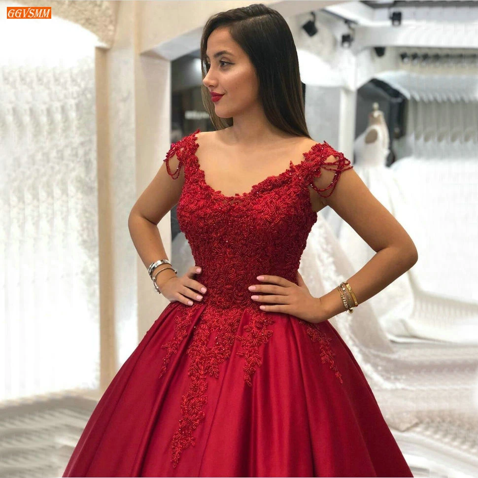 Luscious Burgundy Evening Dress Long 2021 Lace Up Appliqued Satin Ball Gown Women Party Formal Dresses Custom Made Gowns | Свадьбы и
