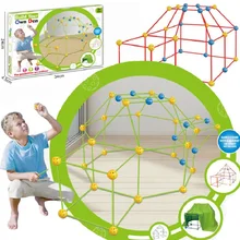 

Castles Tunnel Tent Play Construction Toys Fort for Children Kit DIY 3D Game Building Kids House Cabin Teepee Baby Birthday Gift