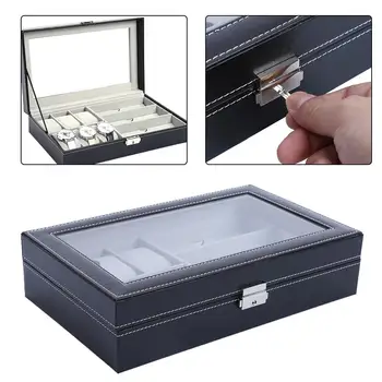 

2/6/10 Slots PU Leather Wrist Watch Display Box Storage Holder Organizer Watch Case Jewelry Storage Dispay Watch Box