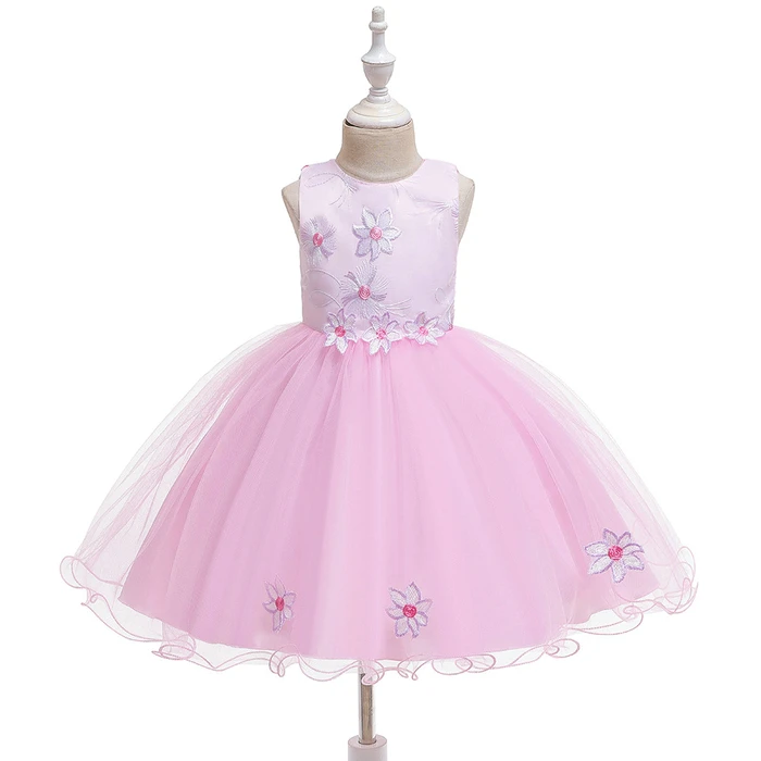 Платье для маленьких девочек 6, 12, 1, 2, 3, 4, 5, 6 лет кружевные тюлевые Бальные платья с бусинами, элегантные платья на день рождения и свадьбу - Цвет: H1