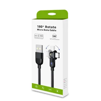 

180 Degree Data Cable Micro USB Cable Type C Charger 1M Phone Cable Fast Charging Mobile Game Data Cable