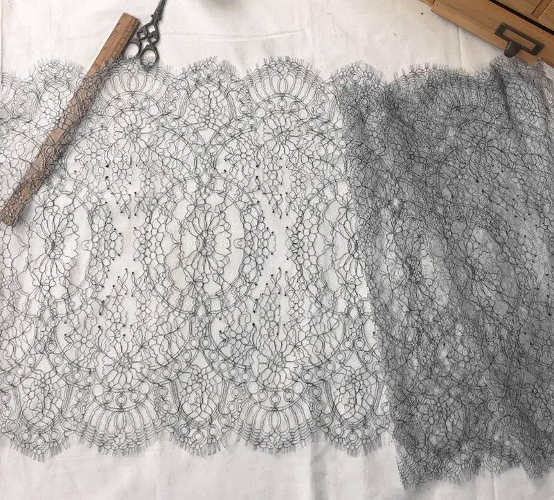 Eyelash Lace Fabric White Black Net Yarn Eyelashes Lace Trim Clothing Skirt Fabric Clothing Embroidery Decoration 3Meters