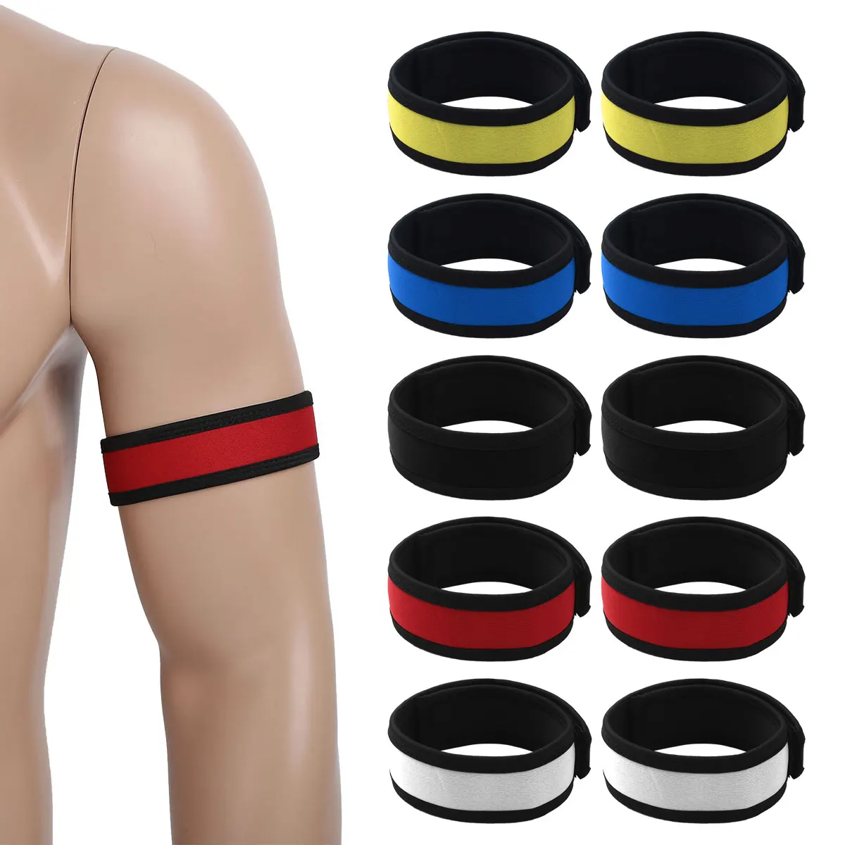 Men Neoprene Adjustable Armband Loop Hook Fastening Puppy Custome Tape Magic Adhesive Fixing Arm Bands Fashion Adult Decor Strap | Дом и сад