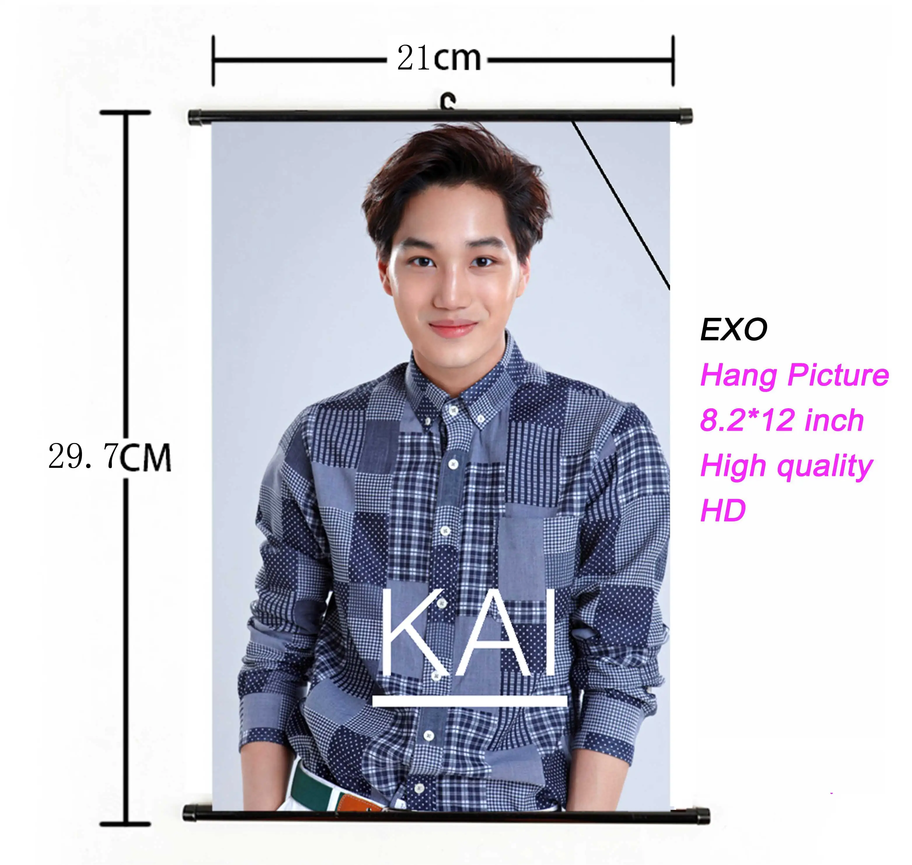 Свернутый Свиток Kpop EXO висячий плакат ткань 21*30 см для фанатов Подарочная коллекция k-pop EXO альбом Висячие фото плакат