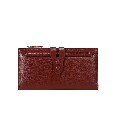 cossroll New Leather Women Wallets Long Style Multi-functional Wallet Purse Color Patchwork Leather Female Clutch Card Holder re - Цвет: Бургундия