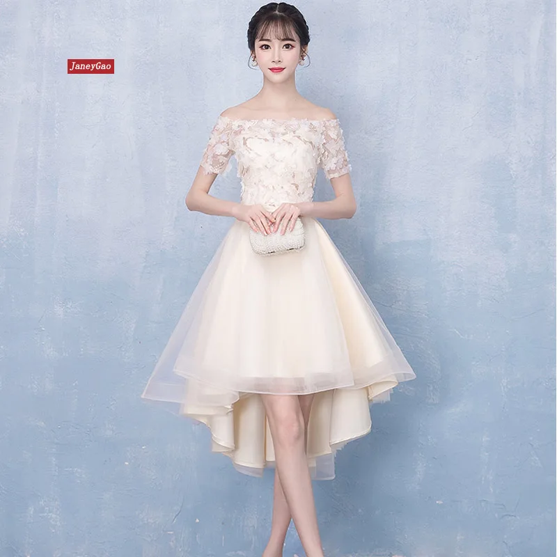 

JaneyGao short prom dress