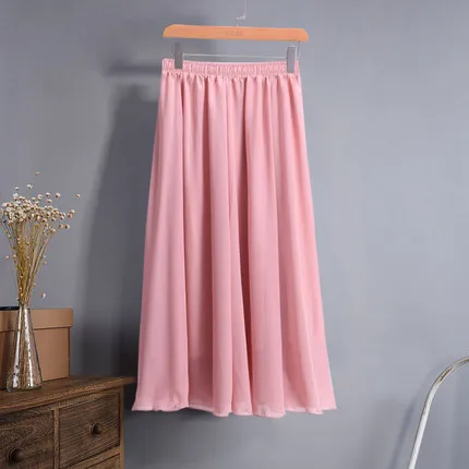 Модные шифоновые длинные юбки лето весна желтые белые розовые плиссированные женские юбки зимняя широкая юбка макси женские faldas