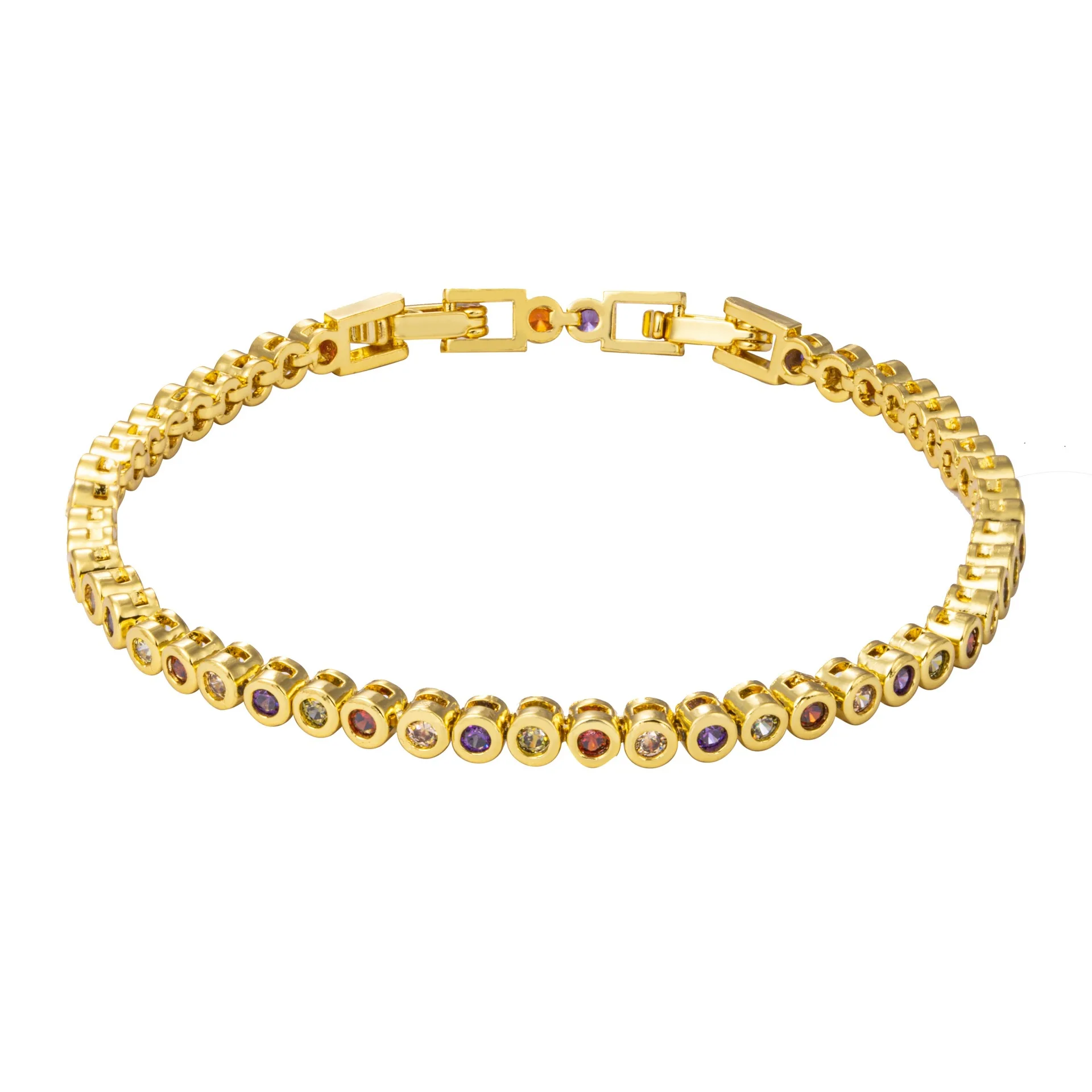 Swarovski Matrix Tennis Bracelet Round Cut Small Gold-Tone Plated In White  | MYER