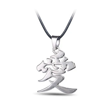 

Anime Naruto Necklace For Men Rope Chain Metal Gaara Gourd Love Pendant Necklaces Women Jewelry cosplay punk choker kolye New