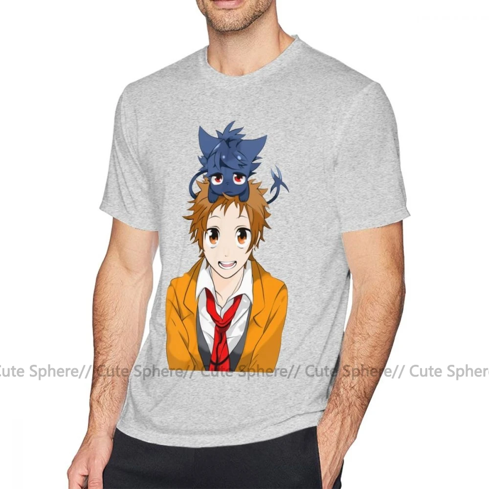 Футболка Servamp, футболка SerVamp, 100 хлопок, плюс размер, Мужская футболка, потрясающая, Классическая, с принтом, короткий рукав, футболка - Цвет: Gray