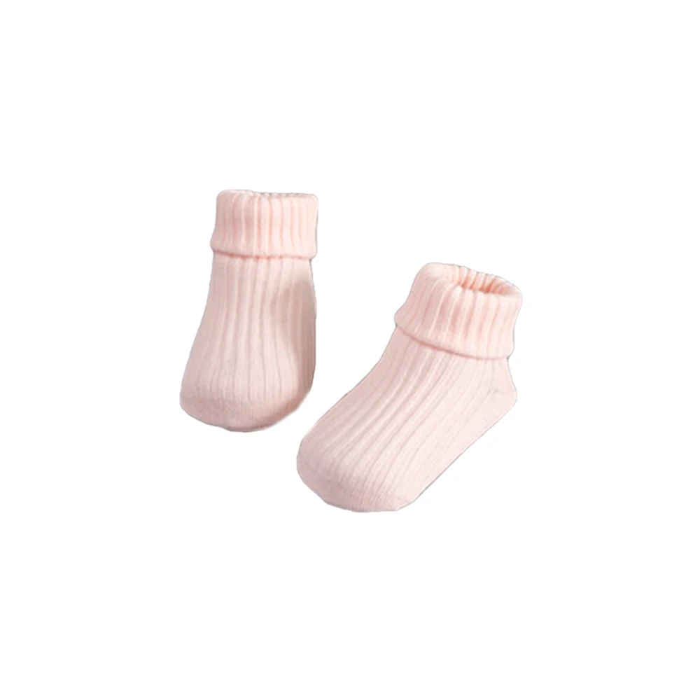 Носки для малышей милые мягкие хлопковые однотонные носки для новорожденных девочек и мальчиков, детские носки одежда для маленьких девочек, аксессуары - Цвет: Розовый