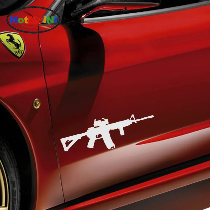 

HotMeiNi 17x6 cm Machine Gun MP5 Assault Rifle Styling Car Stickers Truck Bumper Army Shop Laptop Sport Utility Vehicle Decals