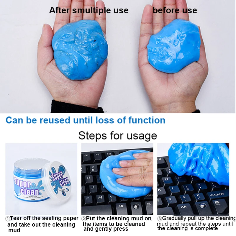 160g Multifunctional Keyboard Cleaning Gel - Soft Rubber for Efficient Dust Removal, Reusable Description Image.This Product Can Be Found With The Tag Names Cheap Device Cleaners, Computer Office, Device Cleaners, High Quality Computer Office