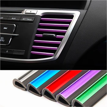 

Car Air Vent Trim Strip Air Conditioner Outlet Grille Decoration U Shape For Volkswagen POLO Golf 5 6 Passat B5 B6 MK5 MK6