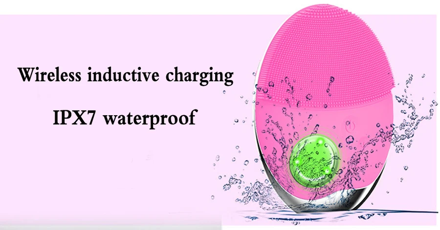 Ultrasonic Silicone Facial Brush with LED Cleaner Pore Cleaning Device  (10)