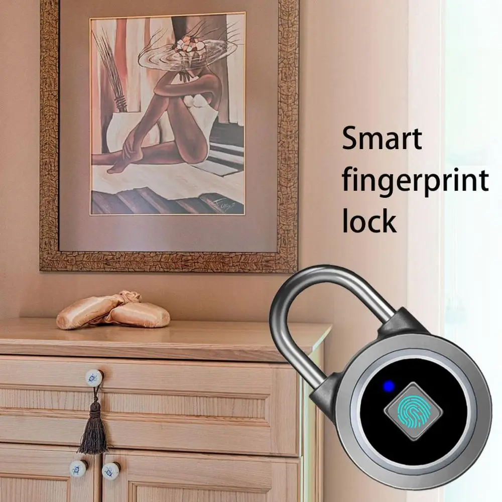 Fingerprint Padlock Electronic Smart Padlock Home Locker Anti-theft Fingerprint Lock Portable Smart Fingerprint Lock