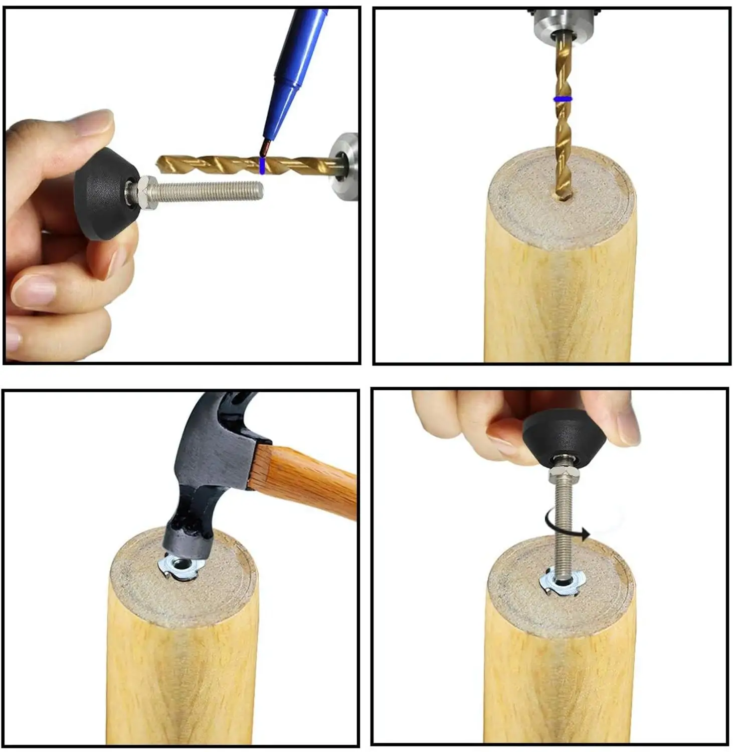 4Pcs Furniture Leveler Swivel Feet Threaded Shank Adjustment Pads Table/Chair/Cabinet/Sofa Medium Legs Leveling