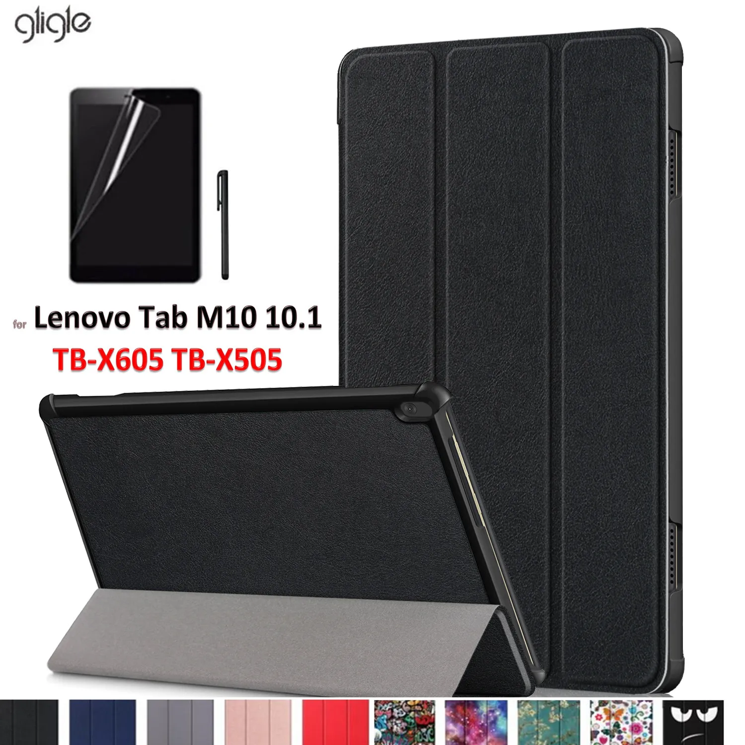 Магнитная подставка Gligle кожаный чехол для Lenovo Tab M10 зеркальный защитный всего