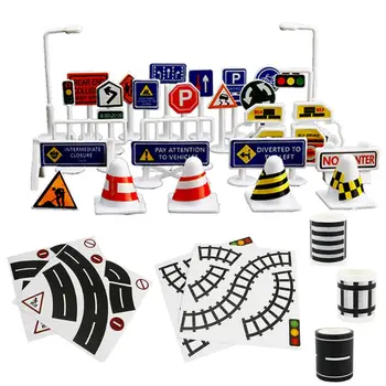

Play Road Tape for Toy Cars & Trains 3 Rolls Straight Curve Track Traffic Signs – Kids Gifts R7RB