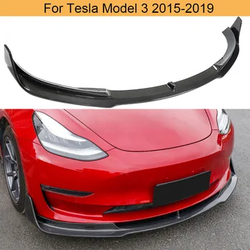 

Carbon Fiber Car Front Bumper Lip Spoiler for Tesla Model 3 2015 - 2019 Car Front Bumper Lip Chin Apron Spoiler Protection