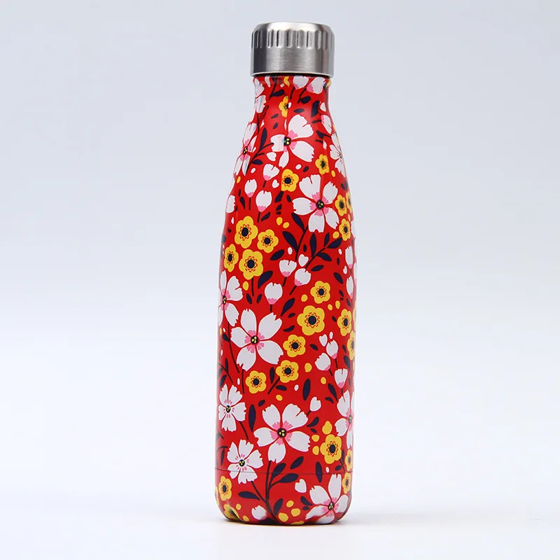 Индивидуальная креативная Цветочная термос-колба из нержавеющей стали, бутылка для воды, герметичная Спортивная бутылка для питья, крутая Термокружка - Цвет: K