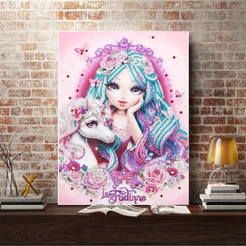

Huacan Special Shape 5D Diamond Embroidery Painting Girl Mosaic Home Decor 24x34cm New Arrival