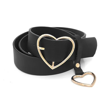 

New sweetheart buckle with adjustable ladies luxury brand cute Heart-shaped thin belt high quality punk fashion beltsW
