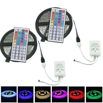 

10M 32FT 3528 Waterproof SMD RGB 600LEDs LED Light Strip 44Key IR Remote Control Holiday Lighting Flexible Color F1