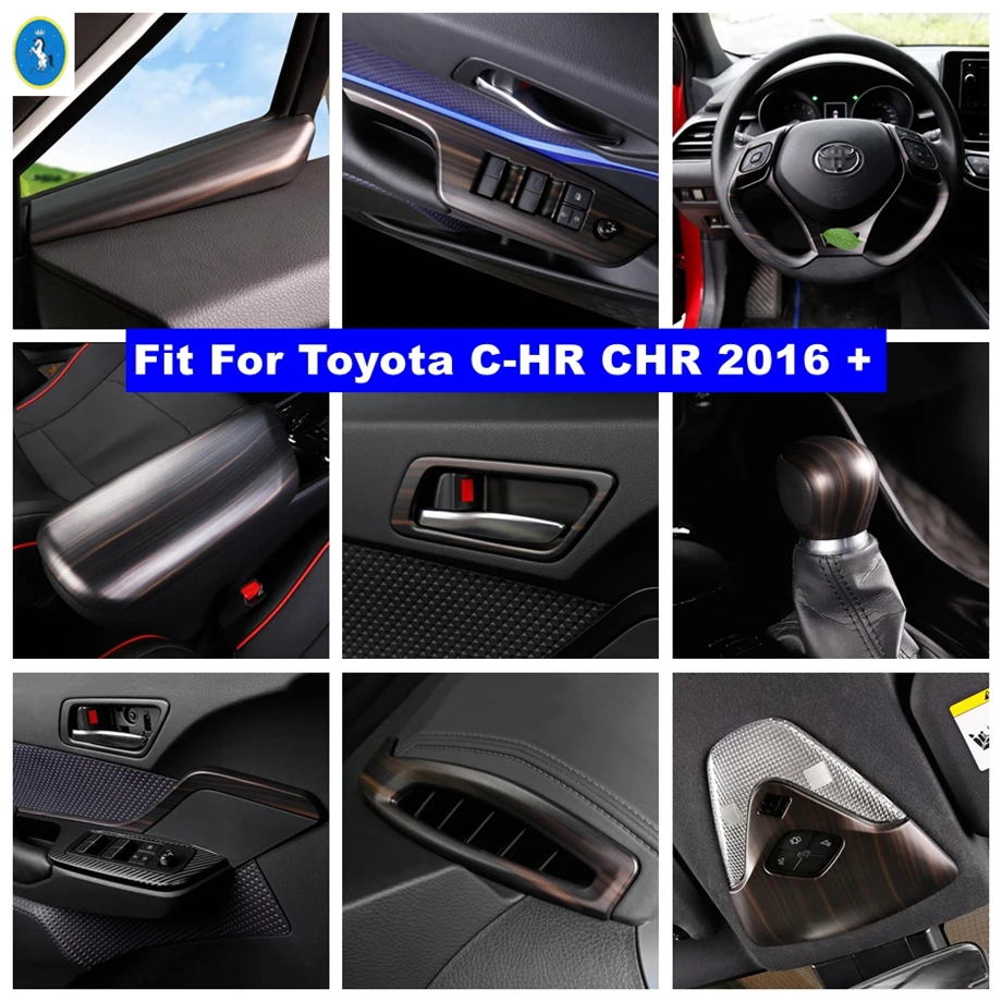

Опора A/головные фонари/Воздушный переменный ток/дверная чаша/крышка шестеренки для Toyota C-HR CHR 2016-2022, текстура древесины, внутреннее оформлен...