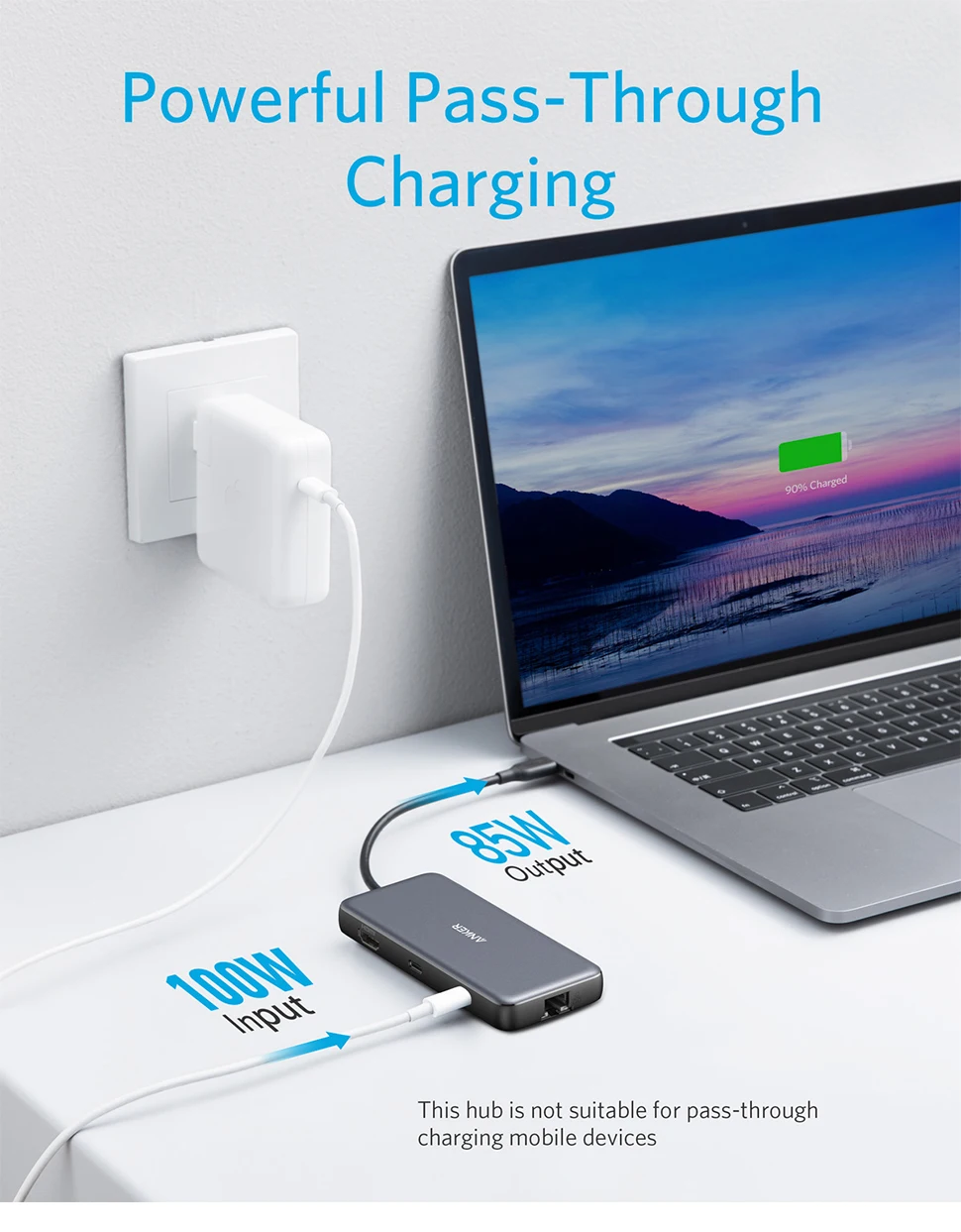 Anker HubPowerExpand 8-in-1 USB C Adapter with 100W Power Delivery A8383 description image 3
