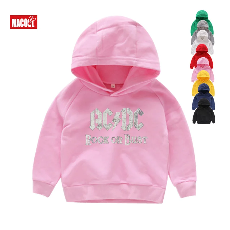 Kids Hoodies Детские толстовки с капюшоном группа AC/DC рок зима длинный рукав Acdc Графический тяжелый металл топы тройник Детские толстовки - Цвет: Kids Hoodies