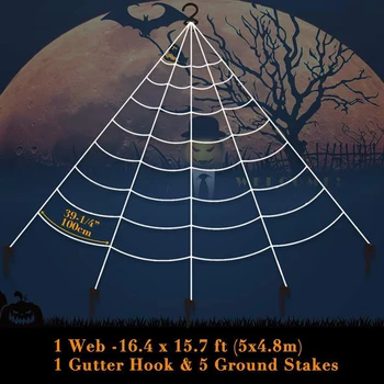 

Hanging Triangle Net Spider Web Home Tricky Toy Halloween Decoration Outdoor Party Super Large School Props Simulation Knotted