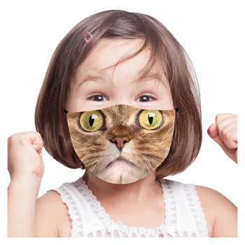 

1PCS Kids Animal Expression Face Mask Washable Reusable Funny face mask Cartoon Mask for face with 2 Filters Mascarillas Masque