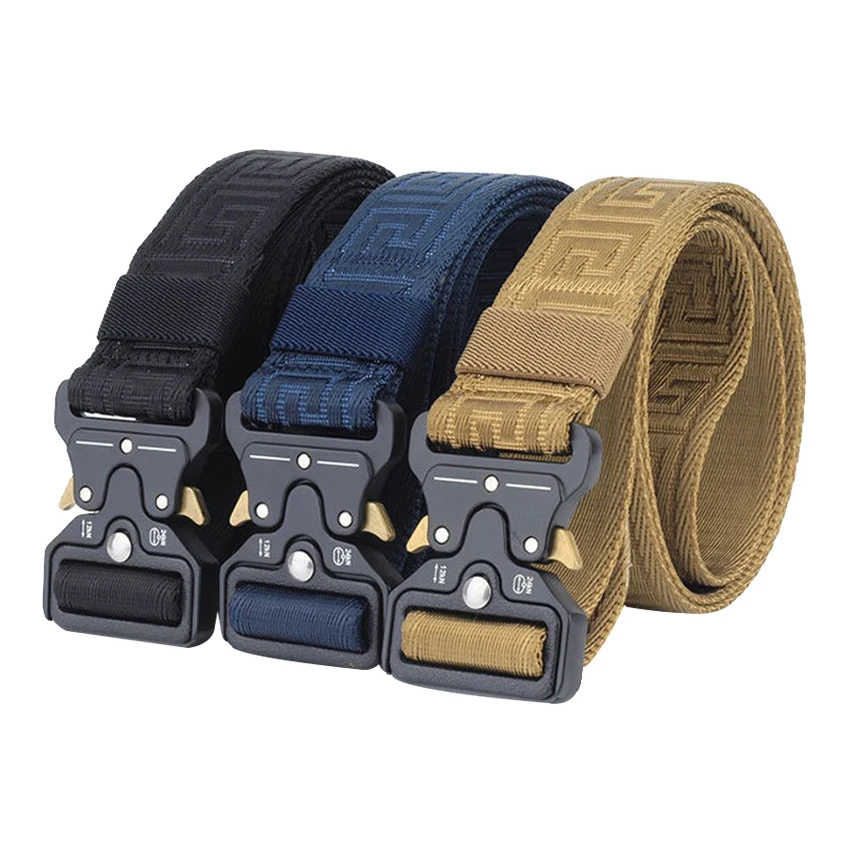 

Luxury Men's Belts Metal Buckle Durable Nylon Tactical Designer Belt For Jeans Pants High Quality Comfortable Male Trousers Belt