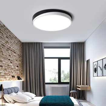 

Round Nordic Modern Led Ceiling Lights For Bedroom Study room metal White&Black Color plafon led Ceiling Lamp light fixtures