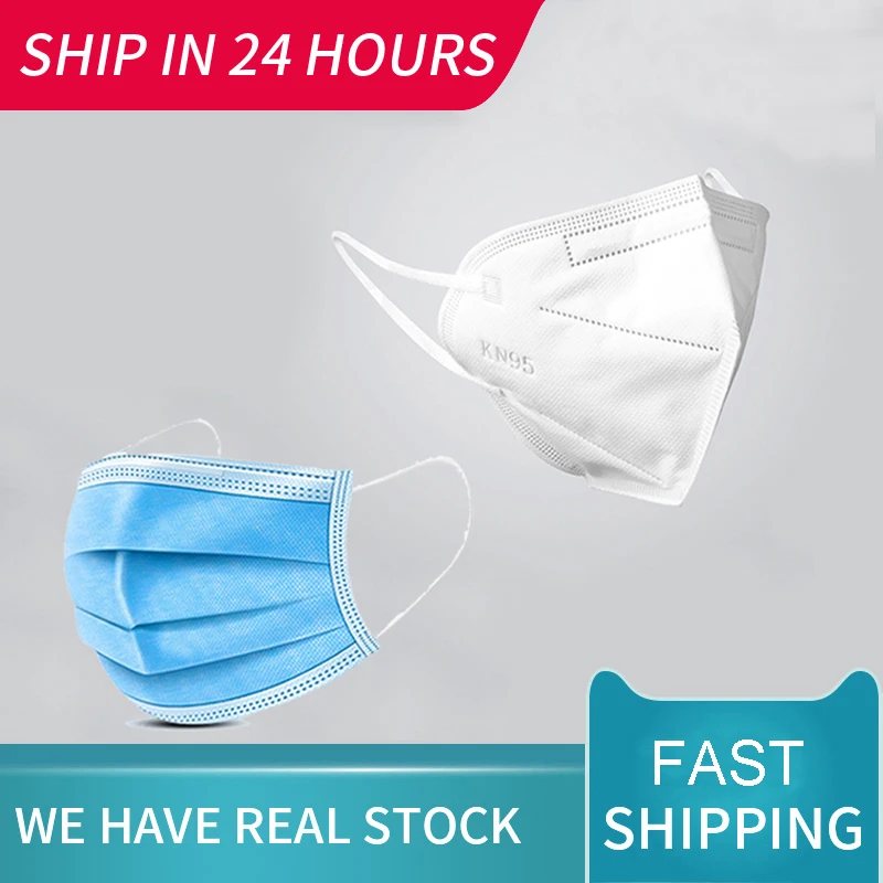 

20/50pcs Adult And kids Disposable Face Masks 3 Layers Anti-Dust Breathable Masks Ear loop Mouth Protective Bacterial KN95 Masks
