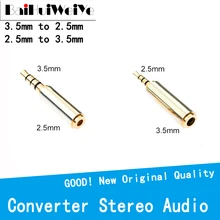 Adaptador de alta calidad para auriculares, convertidor de enchufe de Audio estéreo de 3,5mm a 2,5mm, 2,5mm a 3,5mm, venta al por mayor, 10 unidades